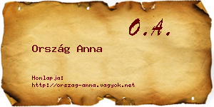 Ország Anna névjegykártya